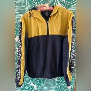 Alphalete infinity tech windbreaker jacket navy and blue bumble bee sz S unisex